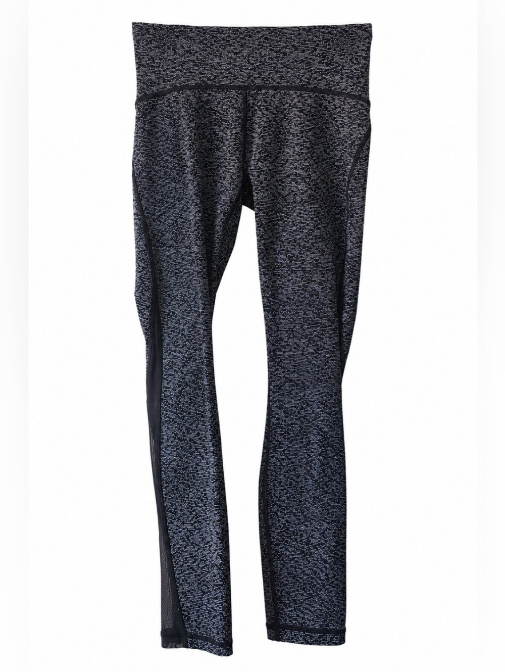 Lululemon Inspire Tight Black & White Speckled Print Mesh Panel Leggings Size 4